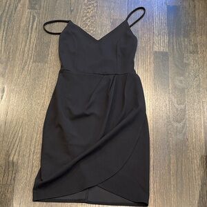 Lulu's Black Mini Dress with Spaghetti Straps